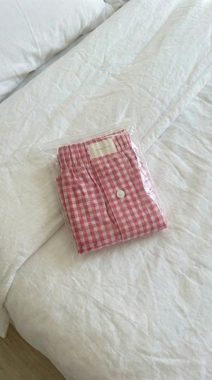 Rose Plaid Woven Shorts
