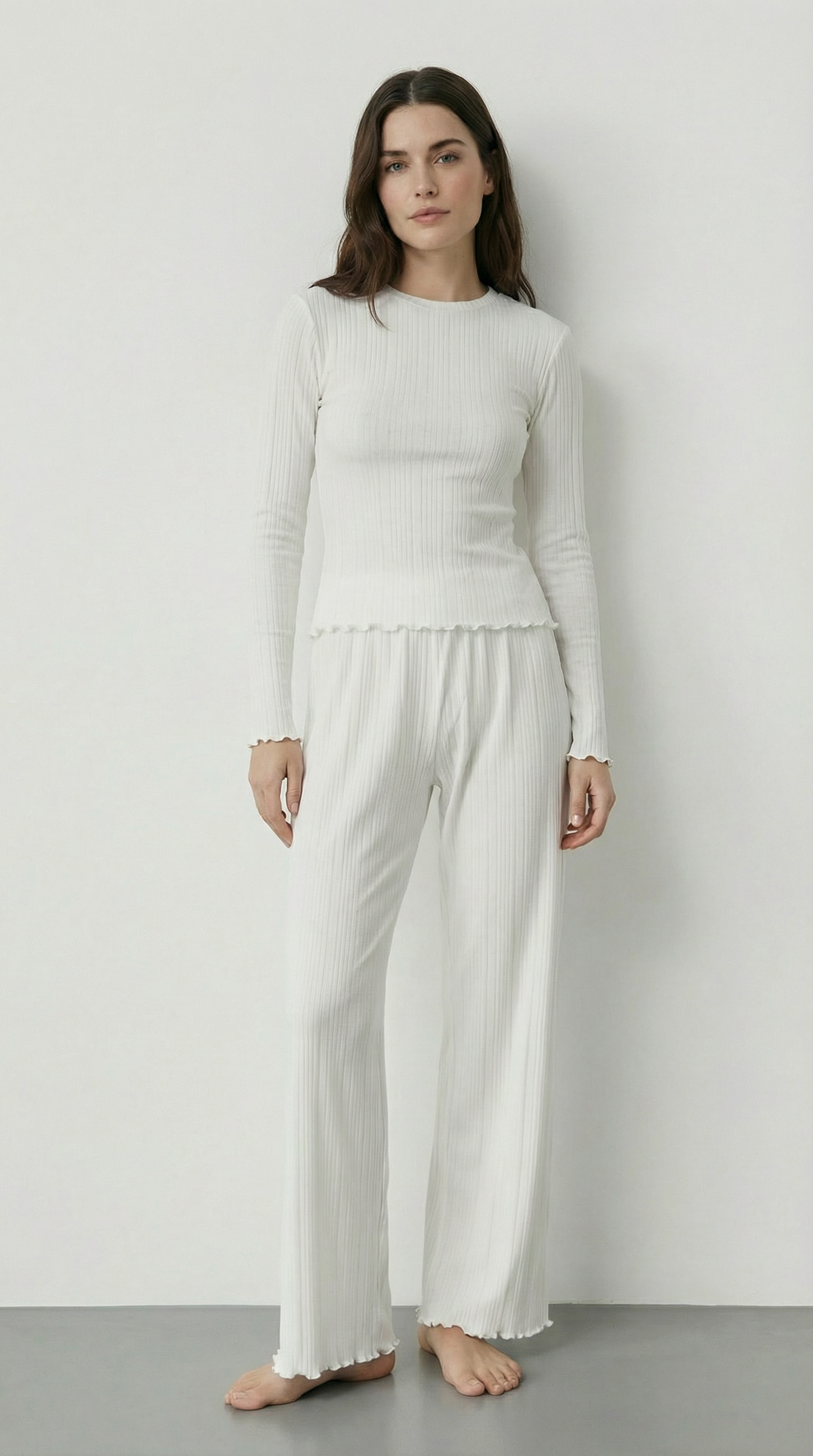 Pointelle Long Sleeve Lounge Set